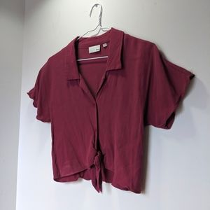 Aritizia mauve tie front top